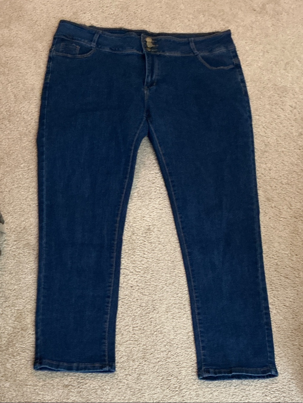 Women's Dark Blue Stretch Jeans - Comfortable Slim Fit